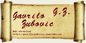 Gavrilo Zubović vizit kartica